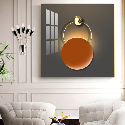 The Hanging Sun Glass Finish Square Wall Art