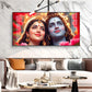 Lord Shiva and Parvati Glass Finish Horizontal Wall Art