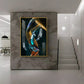 Feathered Whispers Glass Finish Vertical Wall Art
