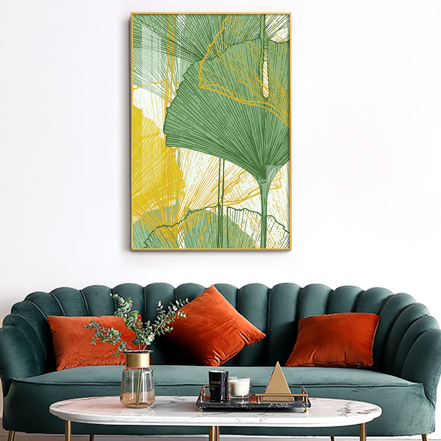 Foliage Reverie Glass Finish Vertical Wall Art