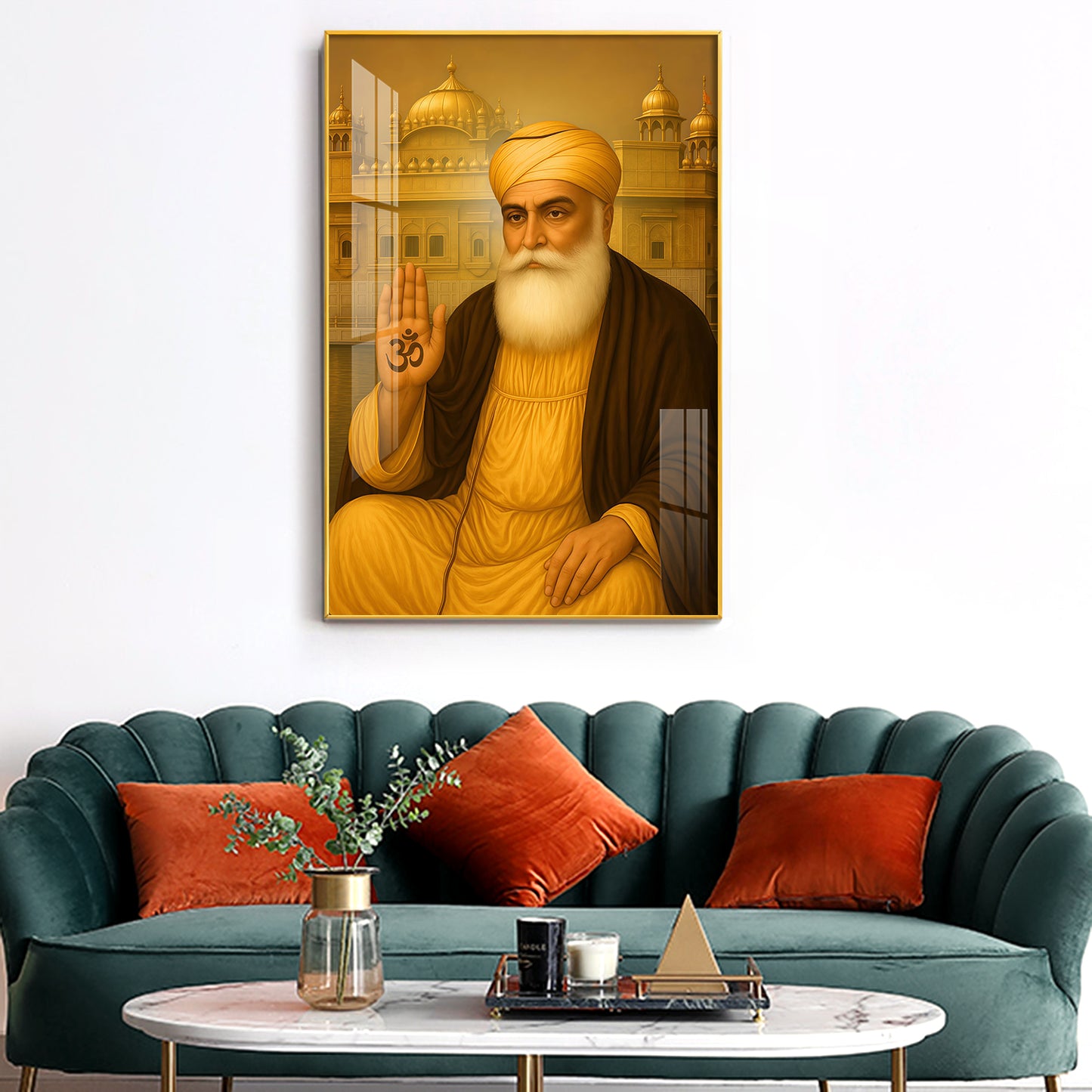 Majestic Presence Of Guru Glass Finish Vertical Wall Art