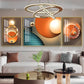 Goldern Circle Abstract Glass Finish Wall Art (Set Of 3)