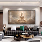 Majestic Buddha Aura Glass Finish Horizontal Wall Art