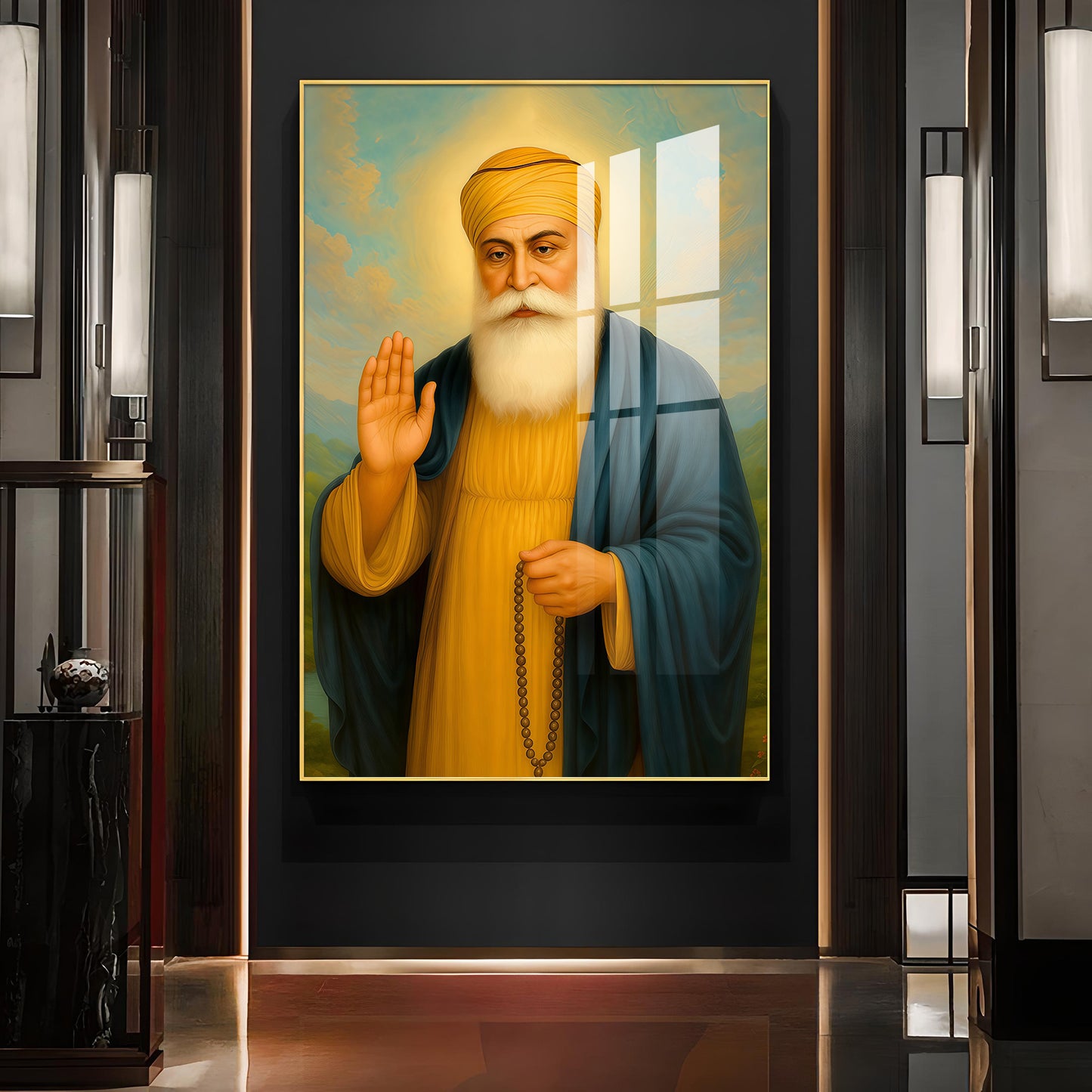 A Tribute to the Guru Glass Finish Vertical Wall Art
