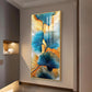 Noir Petal Glass Finish Vertical Wall Art