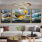 Celestial Mountain Glass Finish Wall Art (Set Of 3)
