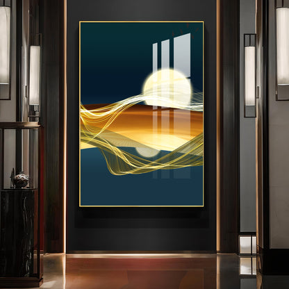 Modern Vista Glass Finish Vertical Wall Art