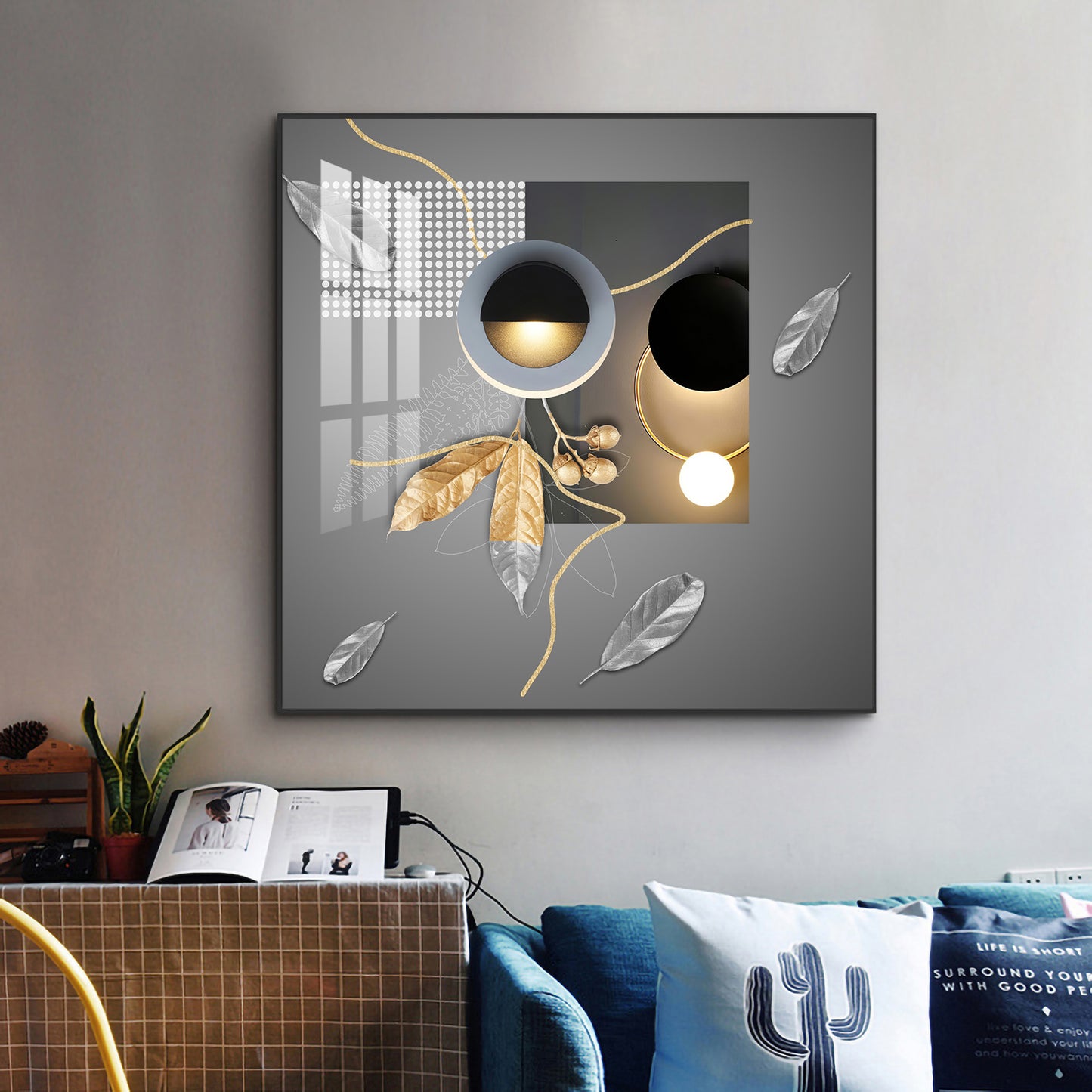 Ethereal Eclipse Glass Finish Square Wall Art