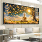 Buddha In Autum Nature Glass Finish Horizontal Wall Art