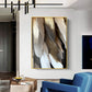 Golden Whisper Elegance Glass Finish Vertical Wall Art