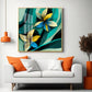 Shaded Contemporary Bloom Glass Finish Square Wall Art