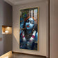 Shri Banke Bihari Glass Finish Vertical Wall Art