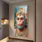 Bhakt Hanuman Glass Finish Vertical Wall Art