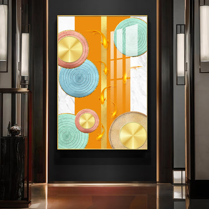 Chromatic Orb Glass Finish Vertical Wall Art