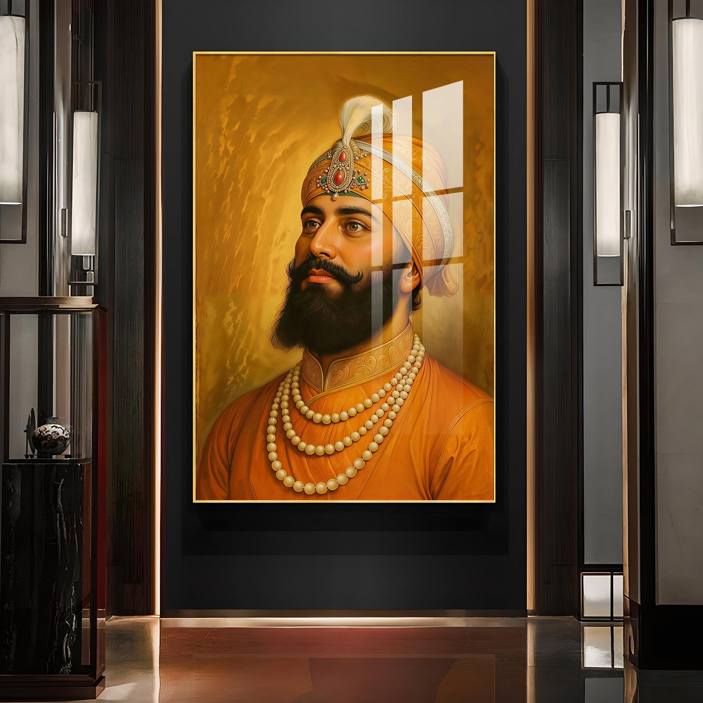 Dhan Dhan Kalgidhar Guru Gobind Singh Ji Glass Finish Vertical Wall Art
