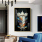 Celestial Feather Glass Finish Vertical Wall Art