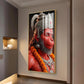 Jai Shri Bajarang Bali Glass Finish Vertical Wall Art