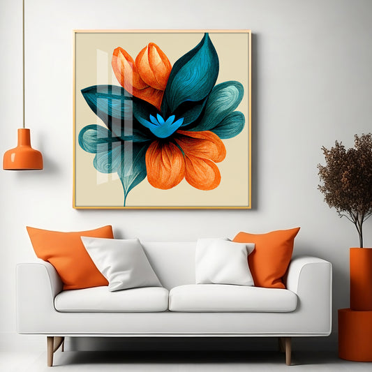 Abstract Ethereal Petals Glass Finish Square Wall Art
