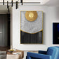 Golden Aura Living Glass Finish Vertical Wall Art