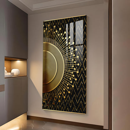 Striped Opulence Glass Finish Vertical Wall Art