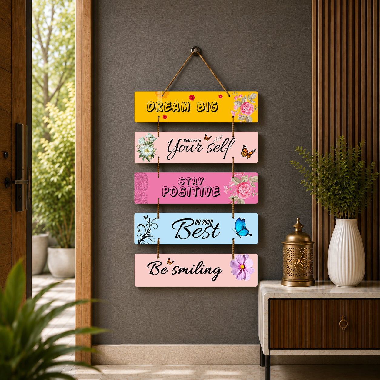Positive Quote Wooden Wall Hanging