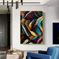 Colorful Harmony Glass Finish Vertical Wall Art