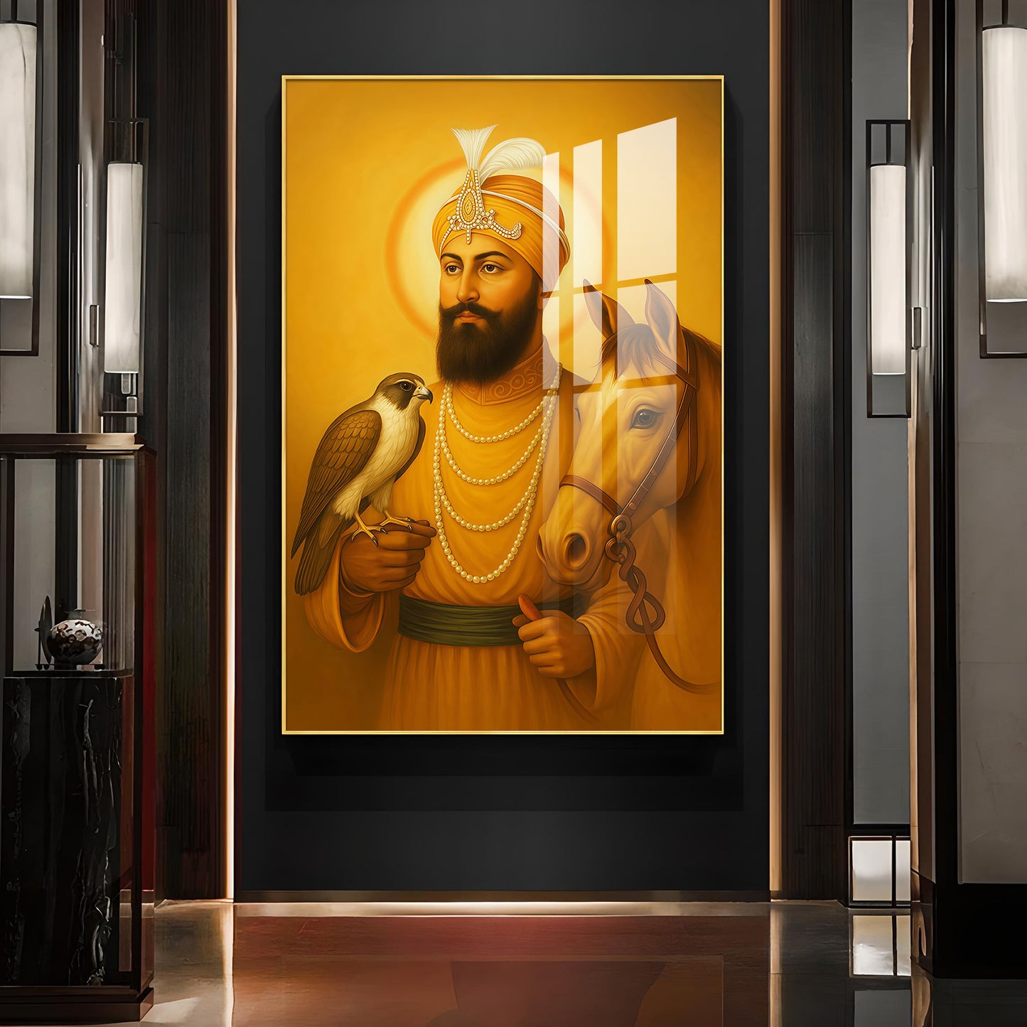 Guru Gobind Singh ji Glass Finish Vertical Wall Art