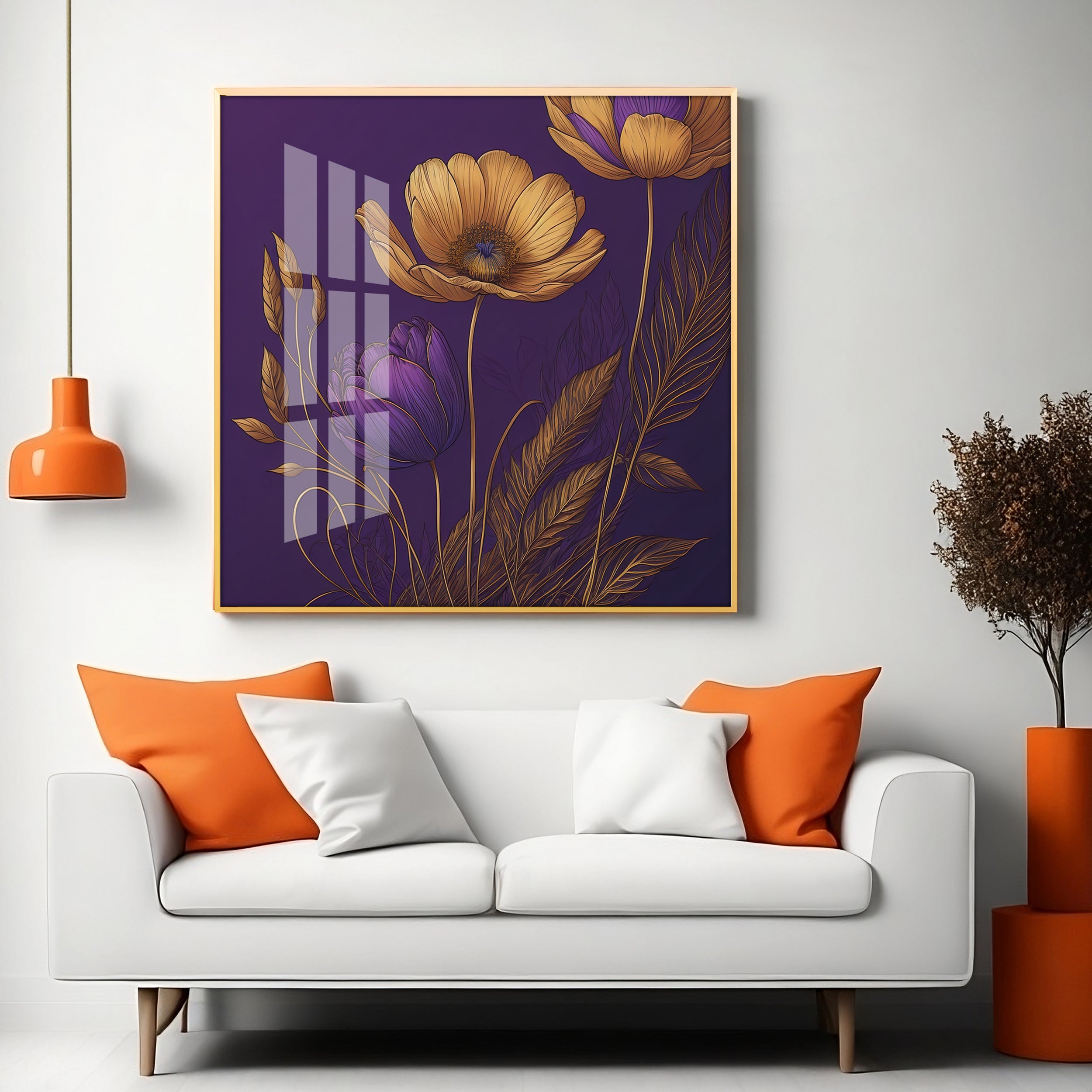 Lavender Haven Decor Glass Finish Square Wall Art