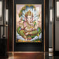 Hindu Lord Ganpati Bappa Glass Finish Vertical Wall Art