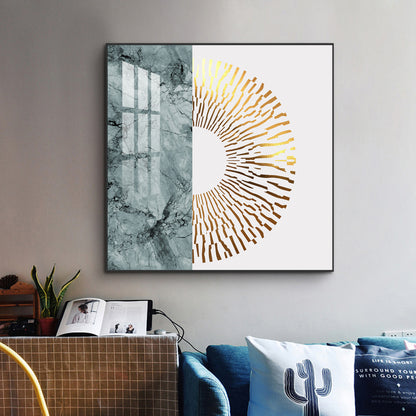 Golden Glided Glass Finish Square Wall Art