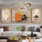 Golden Dancing Deer Glass Finish Wall Art (Set Of 3)