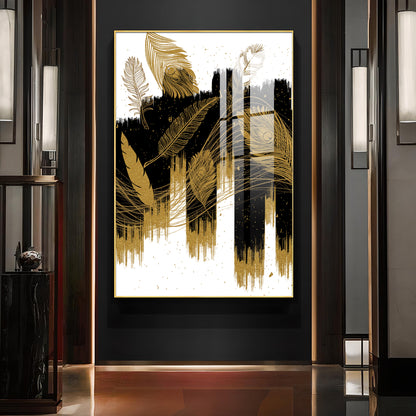 Abstract Expression Glass Finish Vertical Wall Art