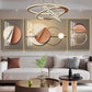 Golden Horizon Glass Finish Wall Art (Set Of 3)