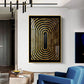 Golden Echoes Glass Finish Vertical Wall Art