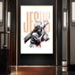 Jesus Christ with Cross Glass Finish Vertical Wall Art