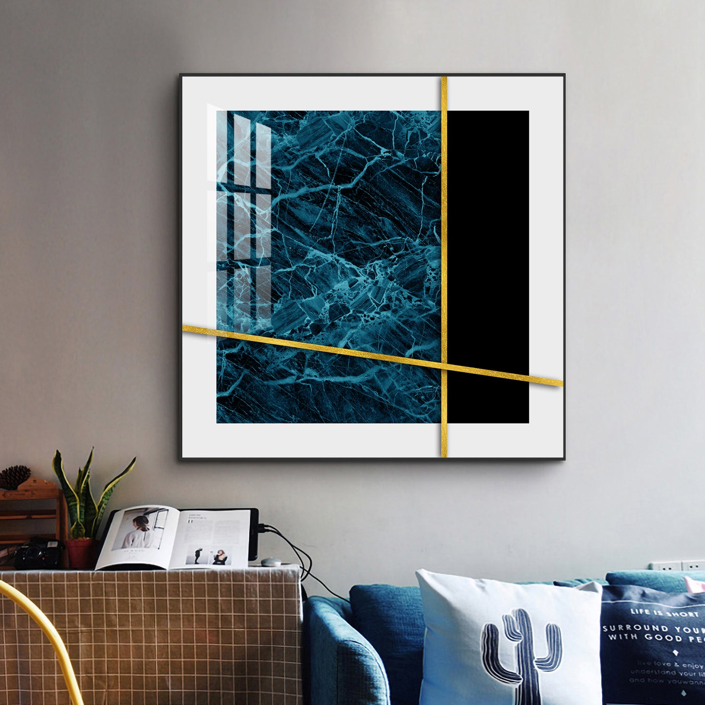 Celestial Fusion Glass Finish Square Wall Art