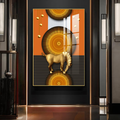 Equus In Stillness Glass Finish Vertical Wall Art