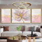 Pink Bloom Glass Finish Wall Art (Set Of 3)