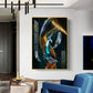 Feathered Whispers Glass Finish Vertical Wall Art