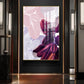 Leafy Corridor Glass Finish Vertical Wall Art