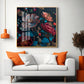 Vibrant Blossom Mural Glass Finish Square Wall Art
