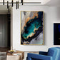 Mystic Waves Glass Finish Vertical Wall Art