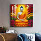 Serene Gautam Buddha Glass Finish Square Wall Art