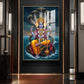 Jay Vishnu Bhagwan Glass Finish Vertical Wall Art