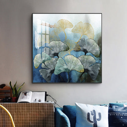 Tranquil Blossom Glass Finish Square Wall Art