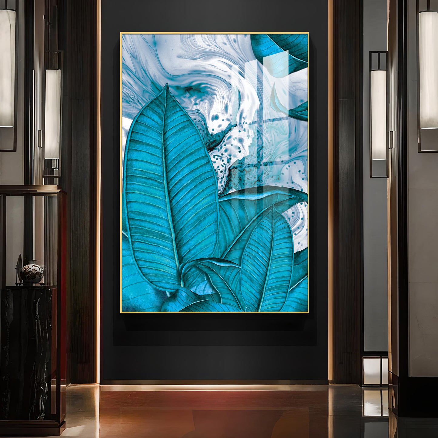 Oceanic Dreamscape Glass Finish Vertical Wall Art