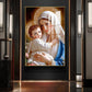 Mother Mary and Child wall art Glass Finish Vertical Wall Art