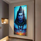 Lord Mahadev Glass Finish Vertical Wall Art