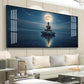 Buddha In Littoral land Glass Finish Horizontal Wall Art