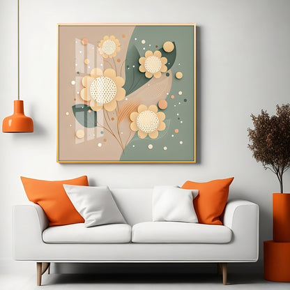 Petal Palette Glass Finish Square Wall Art